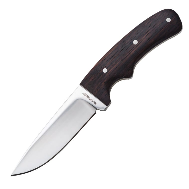 Ebony Macassar Knife Scales - full pic 