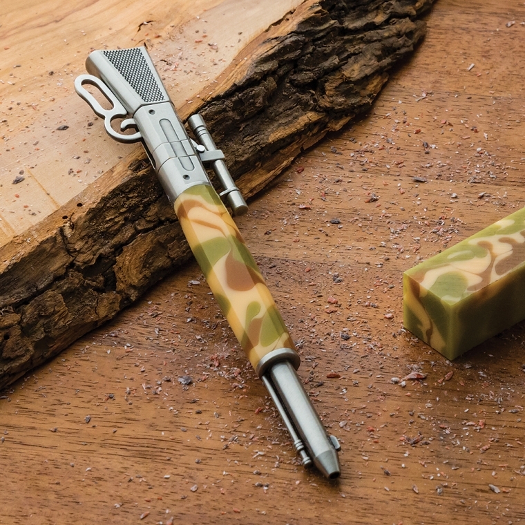 Lever-Action Rifle Pen Hardware Kit, Pewter - full pic 