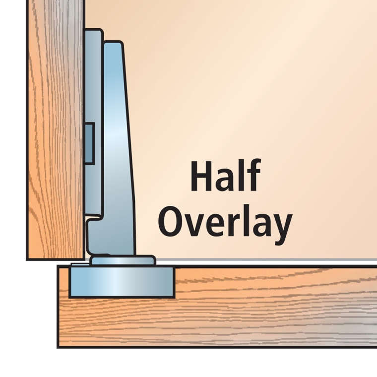 Blum&reg; 95&deg; Thick Door Clip Top Frameless Overlay Hinges - Snap Closing Hinges - full pic 