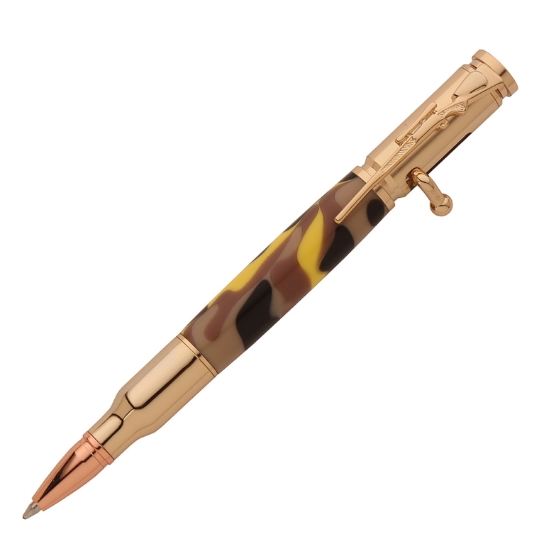 30 Caliber Bolt-Action Pen Hardware Kit, 24k Gold - main pic