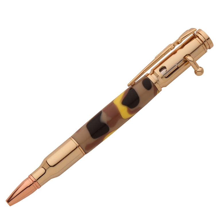30 Caliber Bolt-Action Pen Hardware Kit, 24k Gold - full pic 