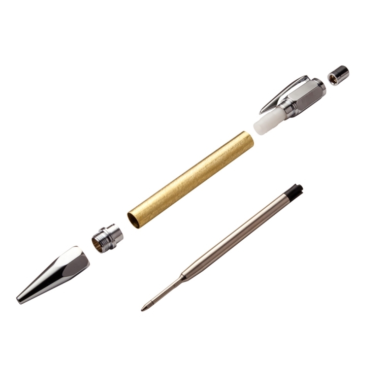 Vertex Click Pen Hardware Kit, Chrome - full pic 