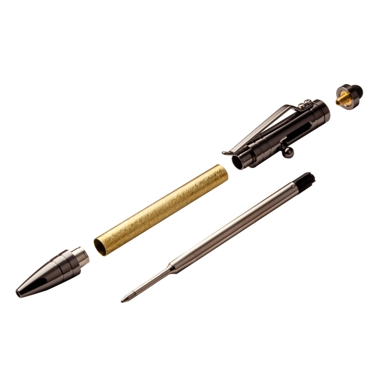 Tec-Pen Bolt-Action Pen Hardware Kit, Gun Metal - full pic 