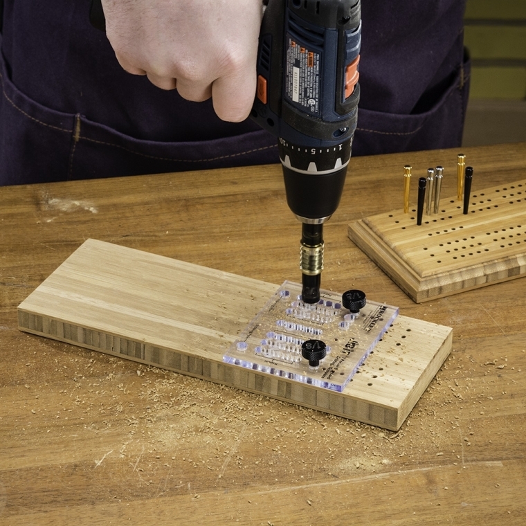 Small Cribbage Board Templates, 3-Player, Straight Track - full pic 