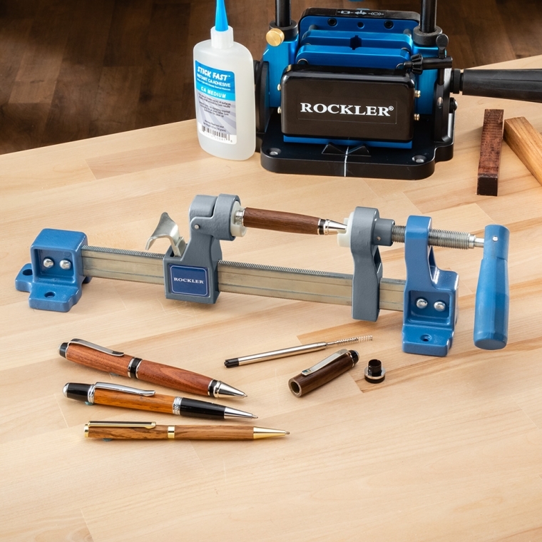 Rockler Self-Centering Drill Press Vise with Rockler Pen Press - full pic 