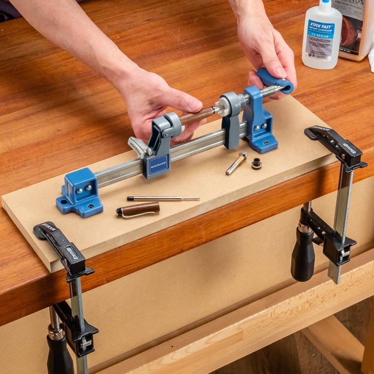 Rockler Self-Centering Drill Press Vise with Rockler Pen Press - full pic 