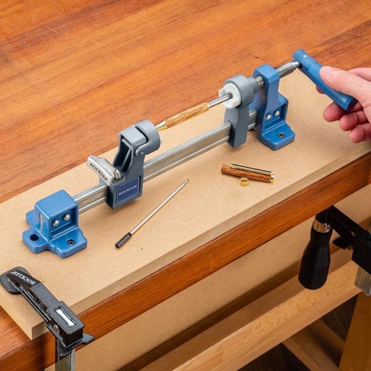 Rockler Self-Centering Drill Press Vise with Rockler Pen Press - full pic 