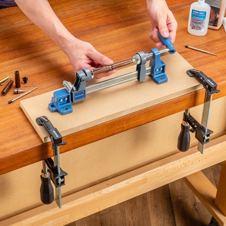 Rockler Self-Centering Drill Press Vise with Rockler Pen Press - full pic 
