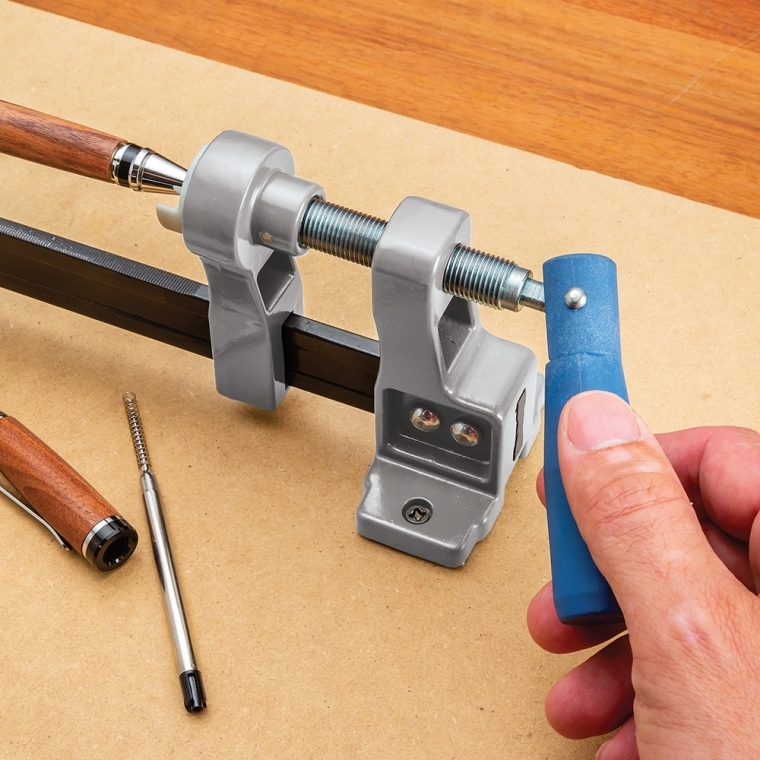 Rockler Self-Centering Drill Press Vise with Rockler Pen Press - full pic 