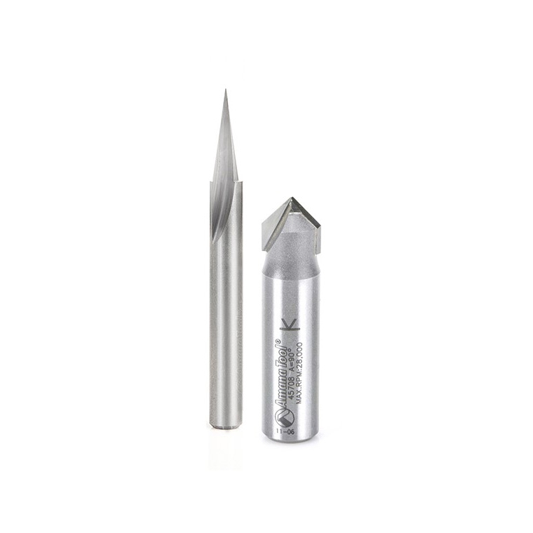 Axiom ABS305 2-Piece CNC Signmaking Bit Set by Amana Tool - full pic 