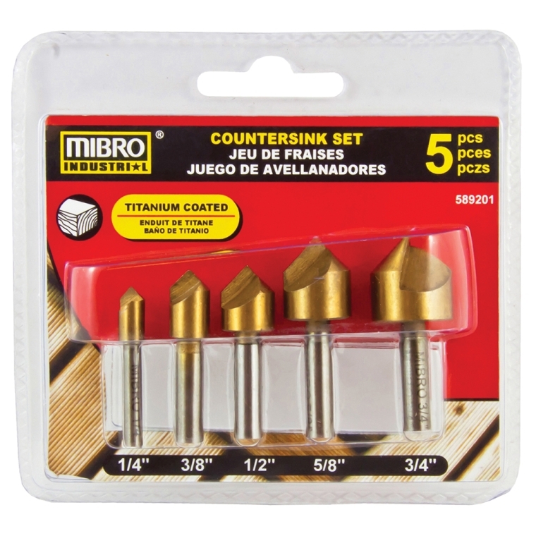 Mibro 5-Piece Titanium-Coated Countersink Set - full pic 