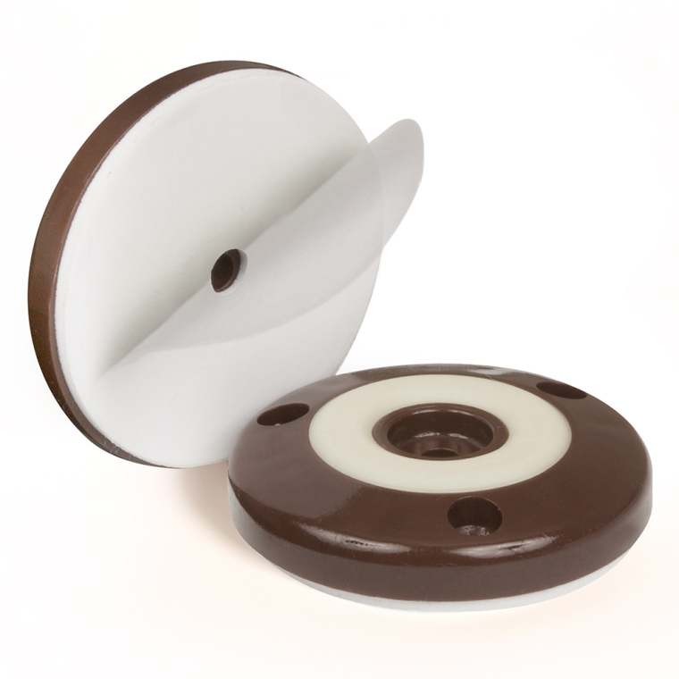 Slipstick&reg; Grippers with Tilt-n-Slide, Chocolate, 4-Pack, 2'' Dia. - full pic 