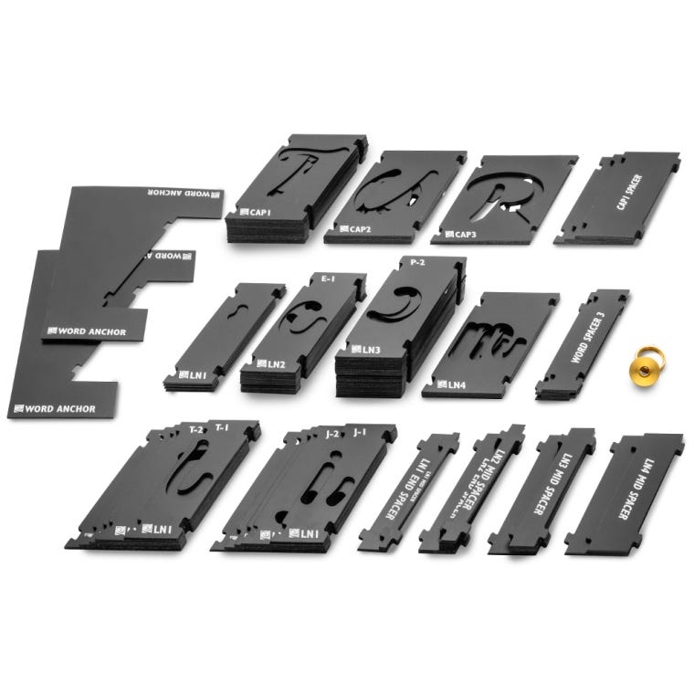 Rockler Interlock Signmaker's Templates, Script Font - full pic 