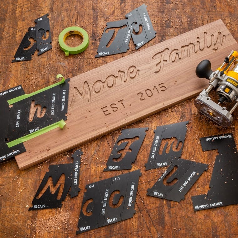 Rockler Interlock Signmaker's Templates, Script Font - full pic 
