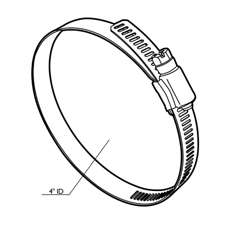 4'' Stainless Steel Hose Clamp, 1-Pack - full pic 