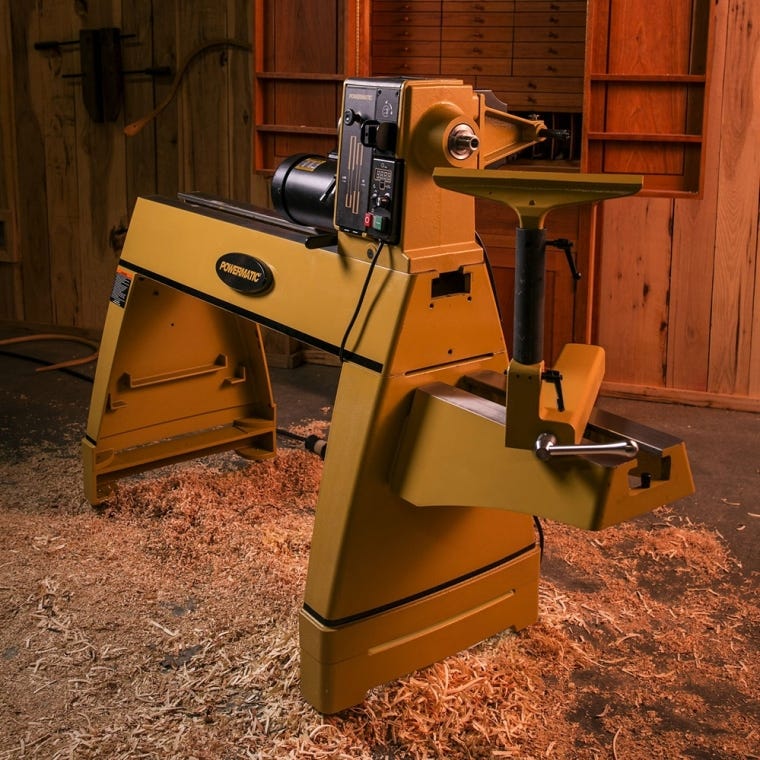 Powermatic 3520C Lathe with Legs and 6'' Riser Blocks, 2HP, 220V, 1-Phase - full pic 