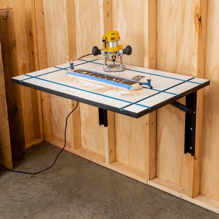 Rockler Rock-Steady Folding Worktop Wall Brackets, Pair - full pic 