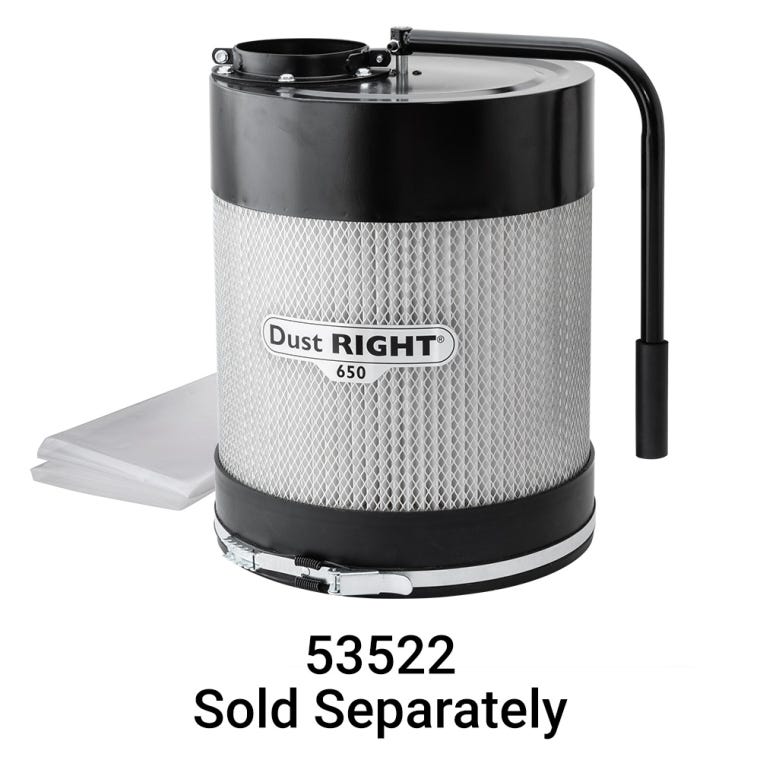 Dust Right Wall-Mount Dust Collector, 650 CFM - full pic 