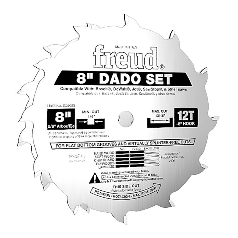 Freud SD208S 8'' Dado Set - full pic 