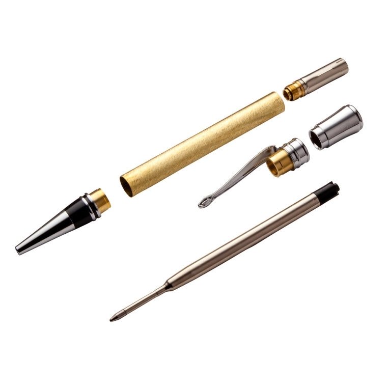 Executive Twist Pen Hardware Kit, Chrome - full pic 