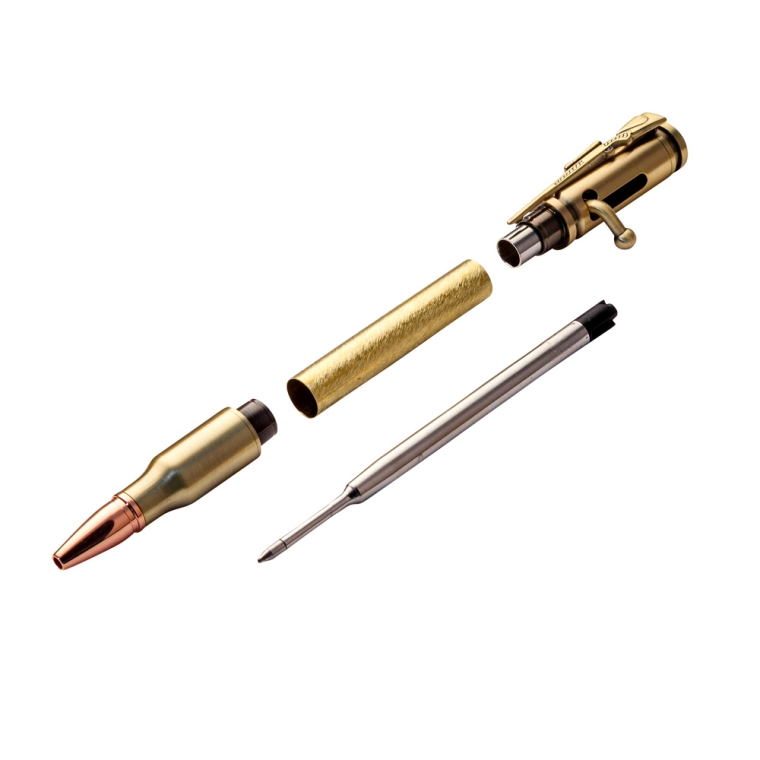 30 Caliber Bolt-Action Pen Hardware Kit, Antique Brass - full pic 