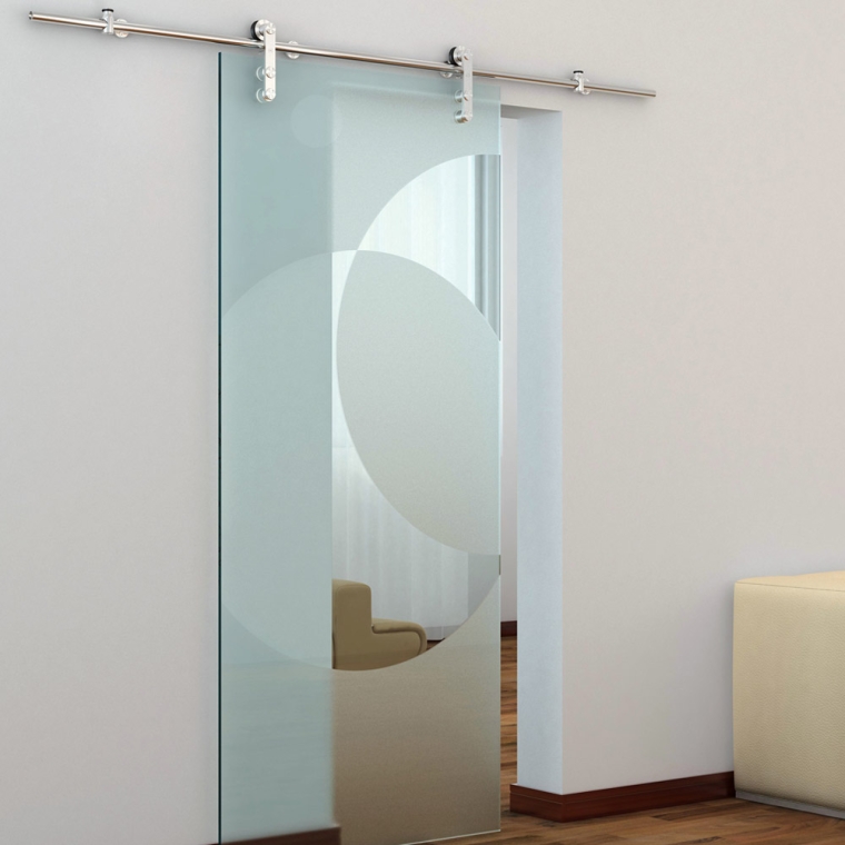 Rolling Barn Door Hardware Kit, Stainless Steel, Vertical Strap - full pic 