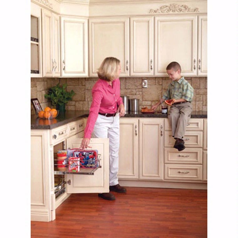 Cabinet Pullout Double Tier Wire Baskets, Rev-a-Shelf 5WB Series-Double Tier 18" Slides - full pic 