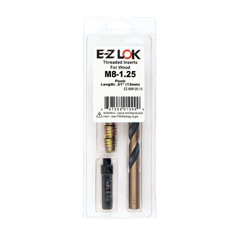 E-Z Hex Threaded Insert Kit for Soft Wood, Flush Top - full pic 