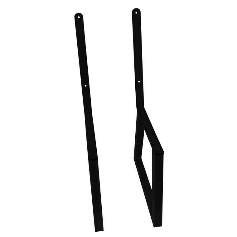 Welded Steel Bench / Chair Legs with Backrest (Pair) Black Powder Coat - full pic 