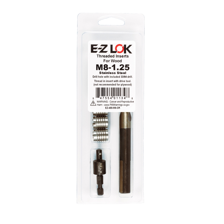 E-Z Knife Threaded Insert Kit for Hard Wood, Stainless - full pic 