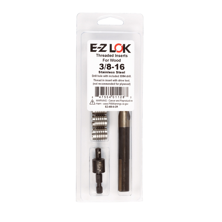 E-Z Knife Threaded Insert Kit for Hard Wood, Stainless - full pic 