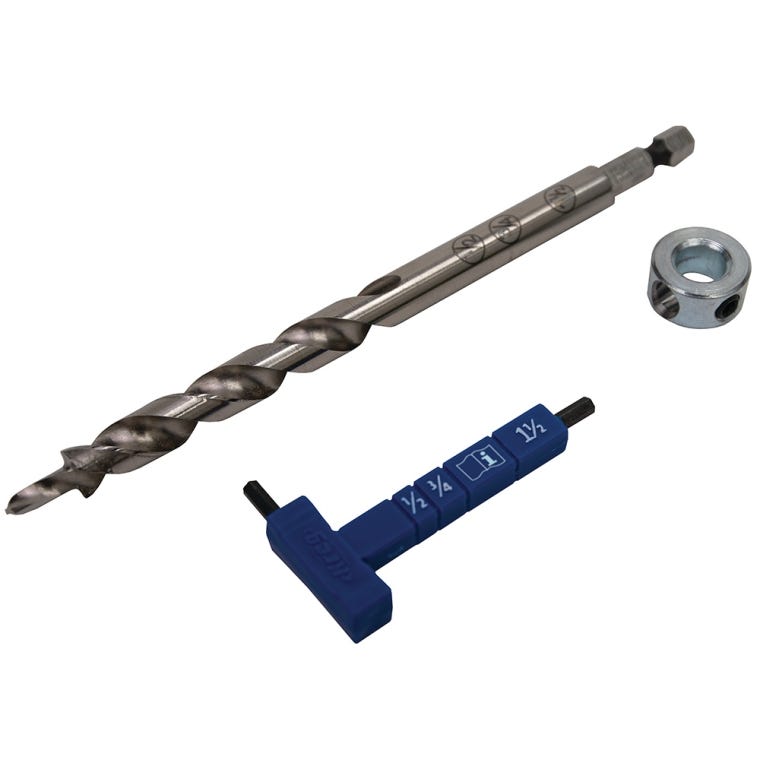 Kreg Easy-Set Pocket-Hole Drill Bit with Stop Collar & Gauge/Hex Wrench - full pic 