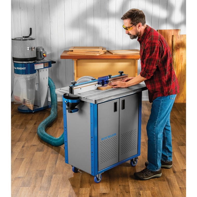 Rockler Cast Iron Router Table Master Kit with Cabinet and Pro Lift - full pic 