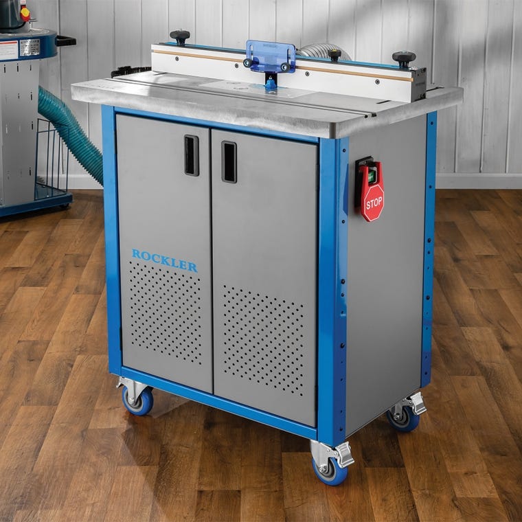 Rockler Cast Iron Router Table Master Kit with Cabinet and Pro Lift - full pic 