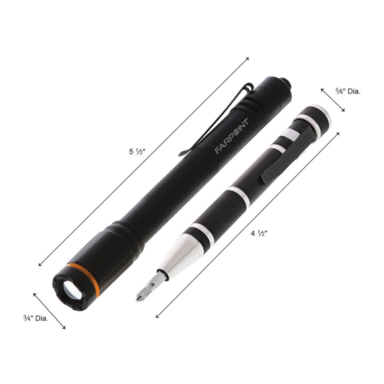 Pocket Screwdriver Set with 200-Lumen Pen Light - full pic 