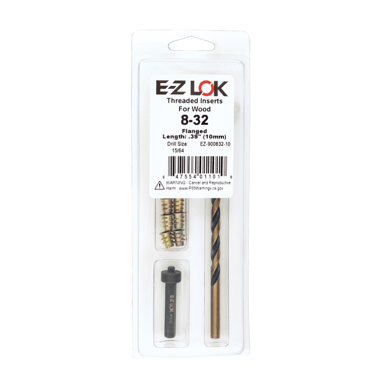 E-Z Hex Threaded Insert Kit for Soft Wood, Flange Top - full pic 