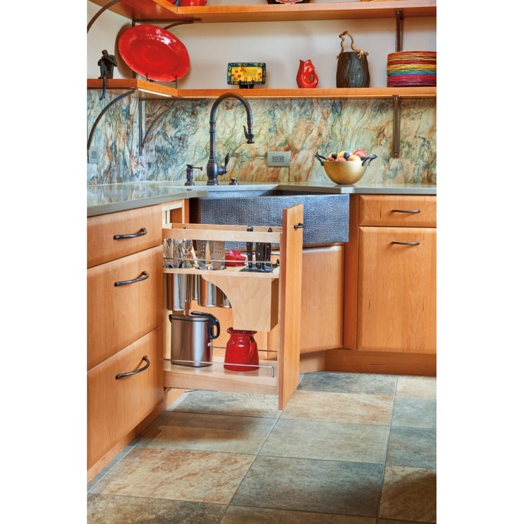 Base Cabinet Pullout Knife/Utensil Base Organizer Blumotion Soft-Close - 11 in. - full pic 