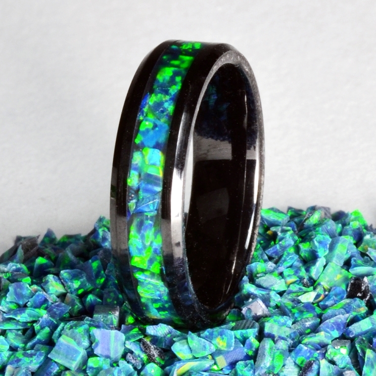 Black Ceramic Ring Core Blanks, 8mm Wide - full pic 