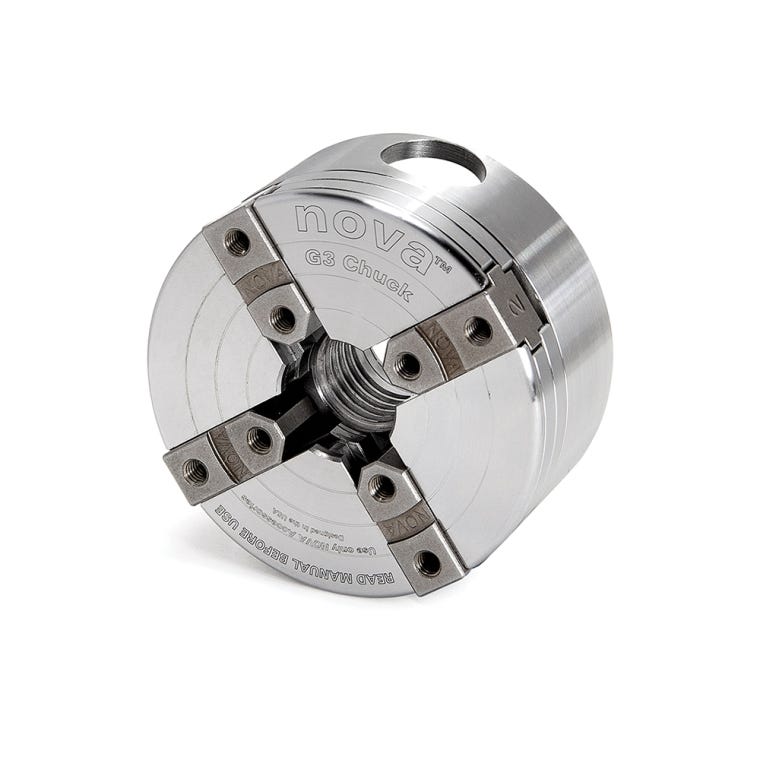 Nova G3 Lite Chuck with 2'' Jaws, 1'' x 8TPI Direct Thread - full pic 