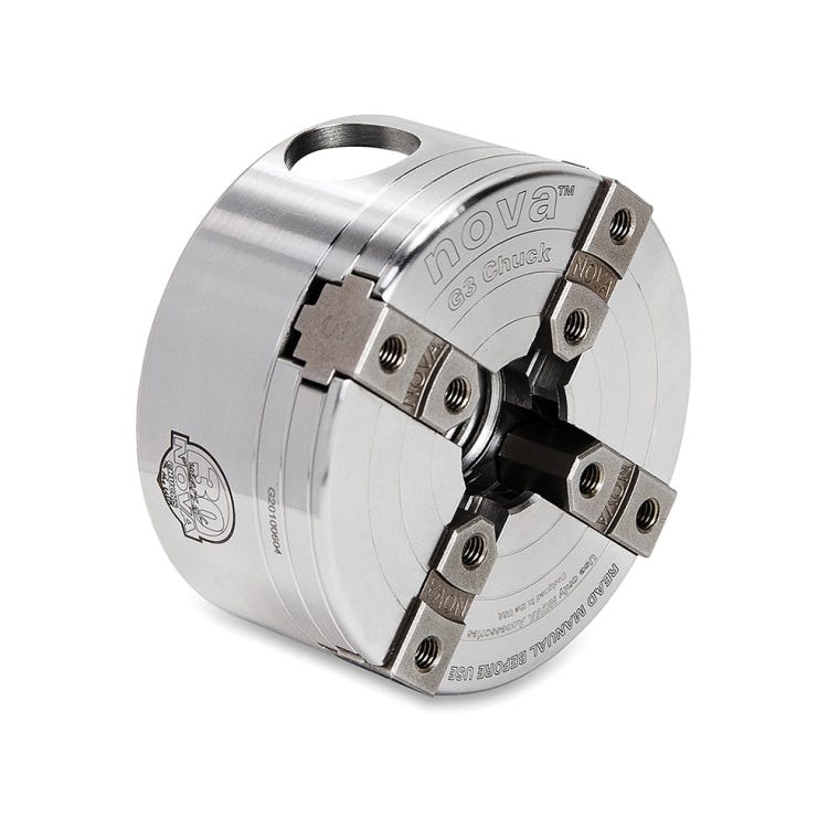 Nova G3 Lite Chuck with 2'' Jaws, 1'' x 8TPI Direct Thread - full pic 