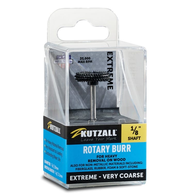 Kutzall Extreme - Rotor Saw Burr, 1/8'' Shaft, Head Diameter 3/4'' X Head Length 1/8'', Very Coarse - full pic 