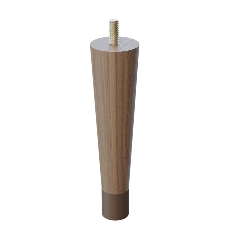 6'' Unfinished Turned Walnut Legs with 1''H Metal Feet - full pic 