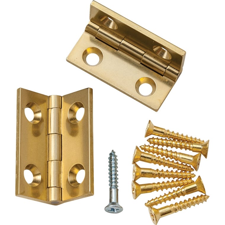 Brusso Solid Brass Small Box Stop Hinges - full pic 