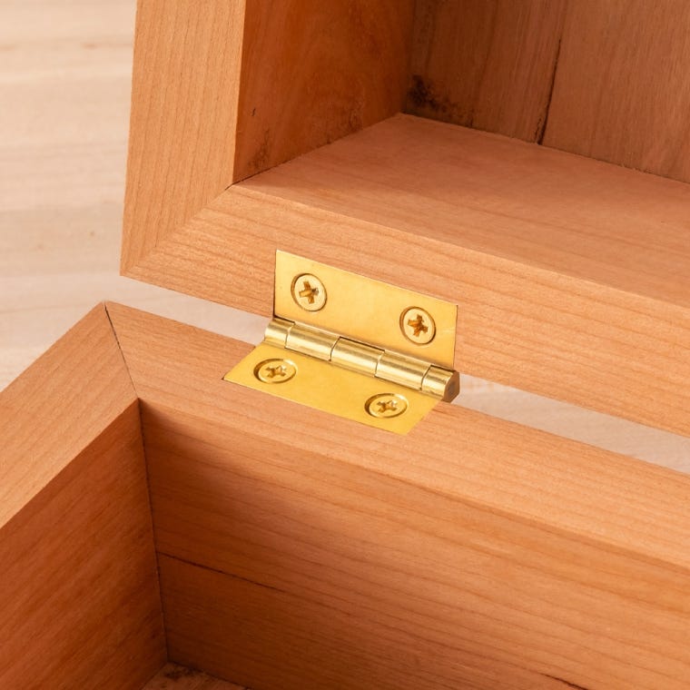 Brusso Solid Brass Small Box Stop Hinges - full pic 