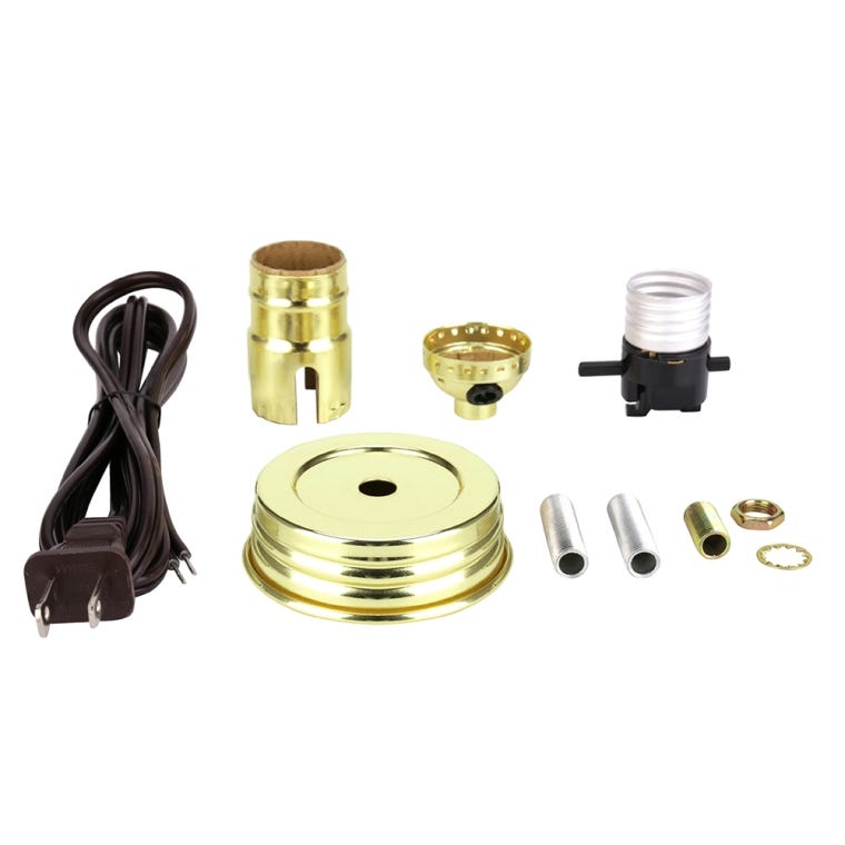 Mason Jar Lamp Kit, Brass - full pic 
