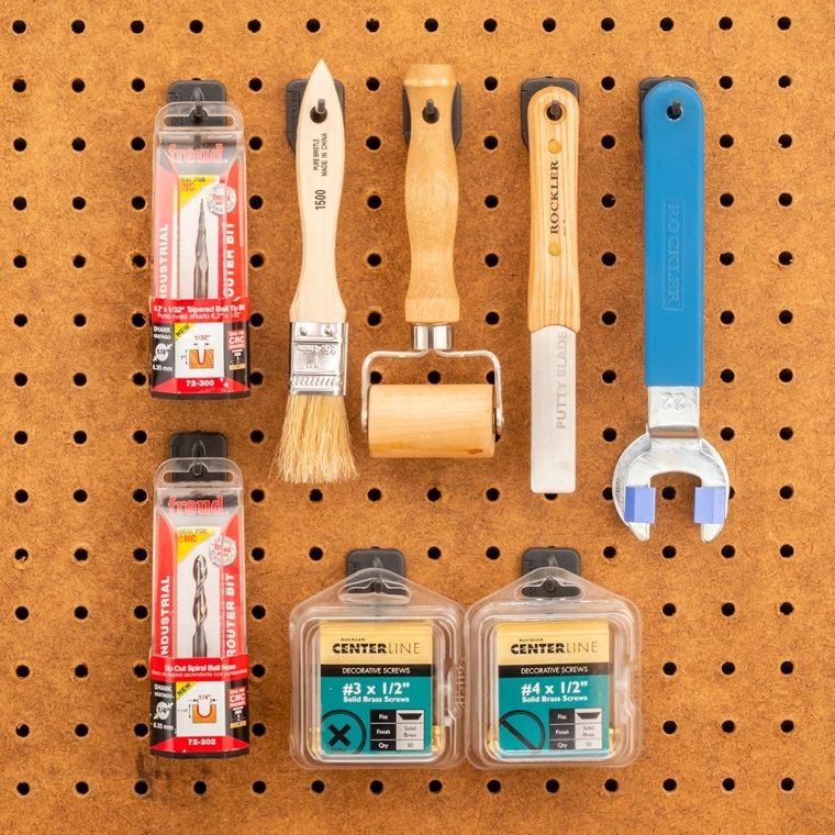 Rockler Hang-Tight Thin Post Pegboard Hooks, 8-Pack - full pic 