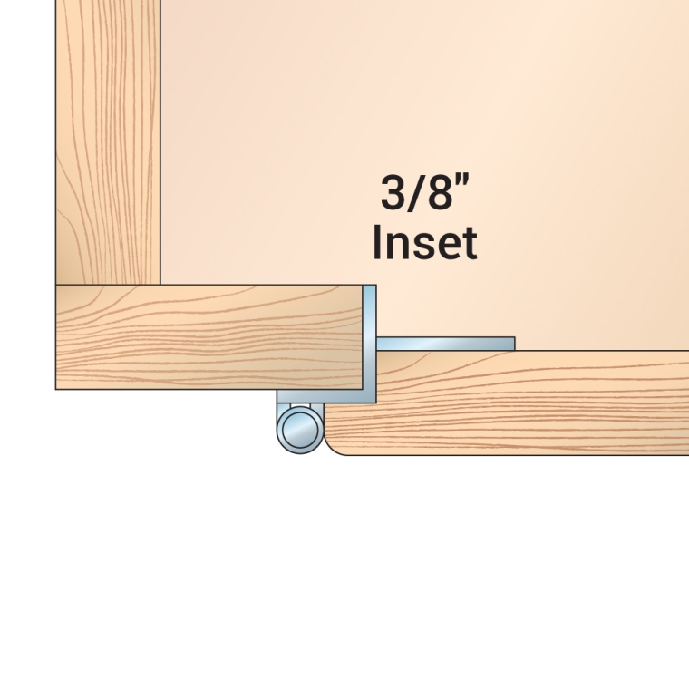 3/8'' Inset Self-Closing Partial Wrap Cabinet Hinges - full pic 