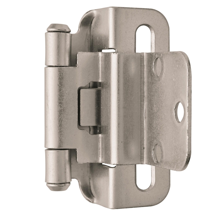 3/8'' Inset Self-Closing Partial Wrap Cabinet Hinges, Satin Nickel - full pic 