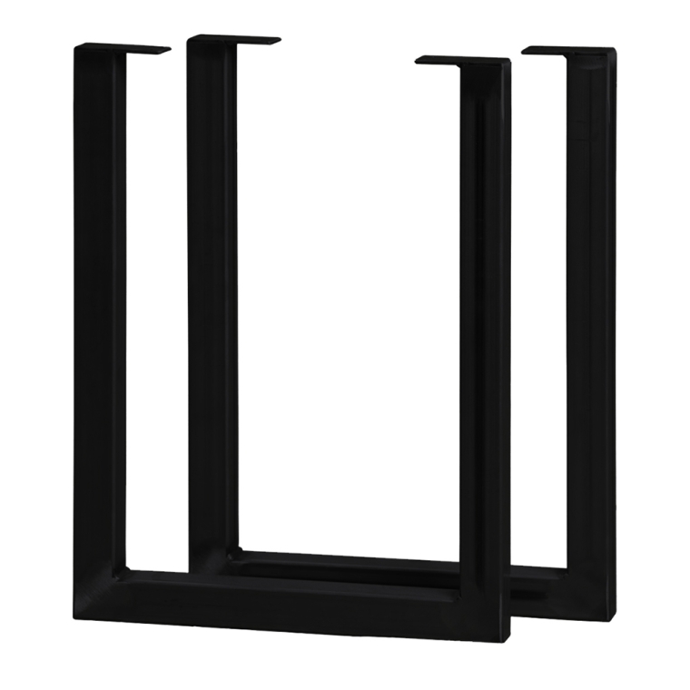 U-Shaped  Welded Steel Table Leg Set, Black - full pic 