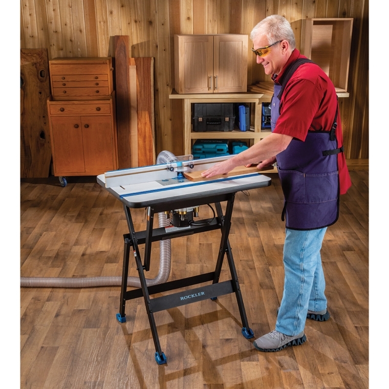 Rockler HPL Router Table with Fence and Rock Steady Folding Stand - full pic 